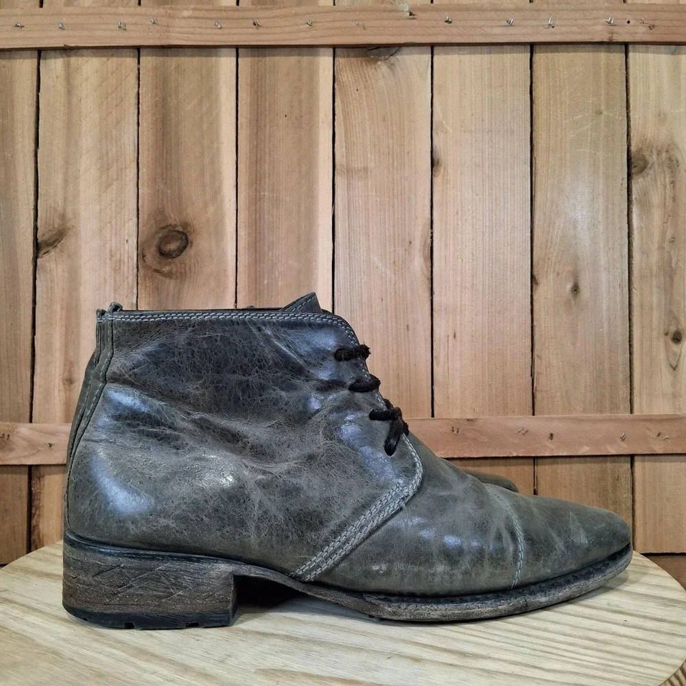 Freebird Gulch Boots Mens 8 Gray Leather Chukka Ankle Lace Up Casual‎